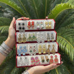 16 PC OXIDISED JHUMKA SET + FULL BLACK BOX