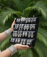 OXIDISED JHUMKA + 16 White Jhhumka with + Box - Image 2